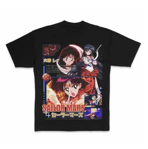Sailor Mars T-Shirt, Anime Graphic Tees, Unisex Tshirt, Gifts Shirt, Menswear Womenswear Streetwear, Aesthetic, Heavyweight Cotton Comfort Top Regular Fit Y2k Outfit Outdoor Affliction Clothes