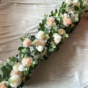 Champagne Color Artificial Rose Arch Decor, Wedding Background Decoration, Realistic Flower Bouquet Set, Elegant Floral Arrangement