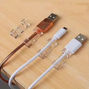 20 Pcs Cable Clips Clear, Cord Holders, Extension Cable Holder, Christmas Light Clips, Chord Organiser, Self Adhesive Cable Management Organizer, Light Clips For Outside String Lights - Home, Office, Cubicle, Car, Nightstand, Desk Accessories