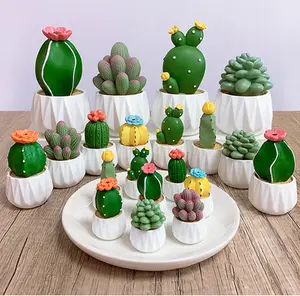 20 pcs Mini micro-landscape cactus decor ornaments mixed randomly for display crystal mineral car party gift toy