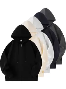 CCCMAI Men's Cardigan Hoodie, Men's Hooded Casual Outdoor Warm Zip-Up Hooded Sweatshirt, American Solid Color College Style Simple Fashion Versatile Menswear Sweatshirts Tops Long Sleeve Operator