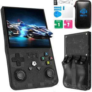 WUDS R36MAX Retro Handheld Game Console 64GB Built-in 16000+ Classic Games Open Source Linux System with 4.0 inch HD IPS Screen Video Player Black Gaming Stuff Gaming Items