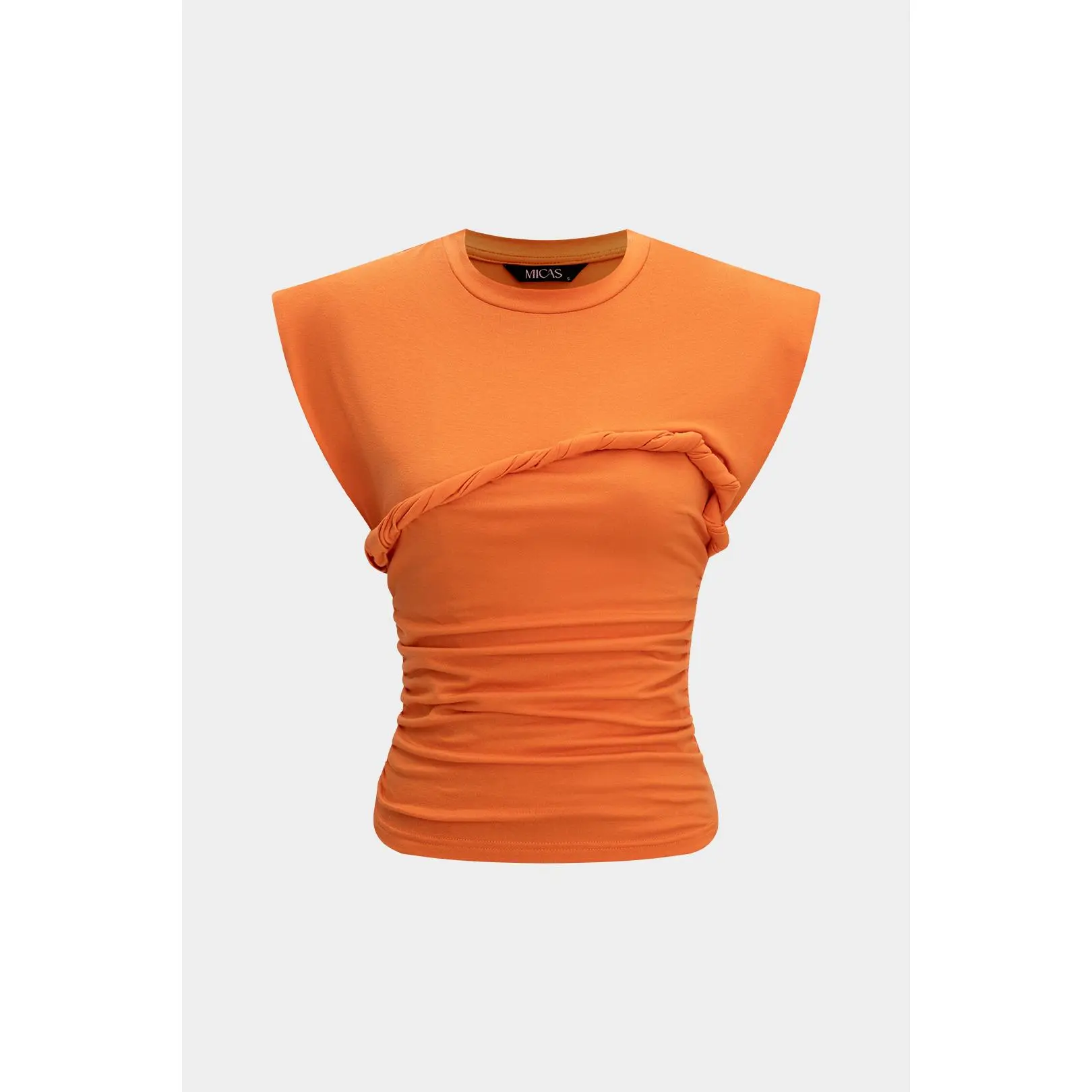 Solid Twist Round Neck T-Shirt