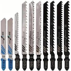 10-blade jigsaw set - Replaceable Blades made of High Quality Steel, compatible with plastic and woodworking tools, reciprocating saw attachment - suitable for 1-100mm hardwood, softwood, plywood, and glued laminated timber Cutting Heavy Duty Saw Blades