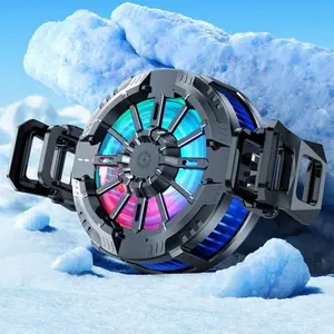 Gaming Phone Cooler with Magnetic Wireless Charger & RGB Fan - Fast Cooling Stand for iPhone Android - Perfect for Streaming & Esports Watch with LED Flashlight and Fitness Tracker Multi-Sport