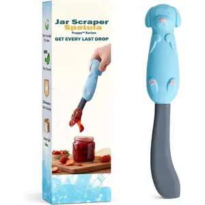 Jar Scraper Spatula -  Scraper, Cute Kitchen Accessories,  Fun Cooking Kitchen Gadgets for Foodies -  &   Safe (Puppy - Blue)