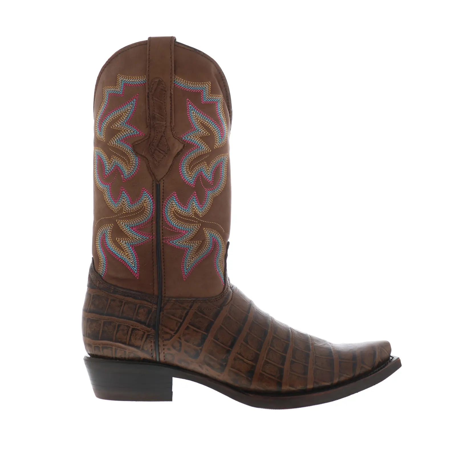 Dingo Gator Print Leather DI-128 Mens Brown Leather Cowboy Western Boots
