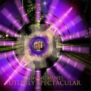 Two-In-One Convertible Rotating Dual Blade Light Saber, Expandable LED Light Sword with RGB Lamp, Role Play and Kids Gift