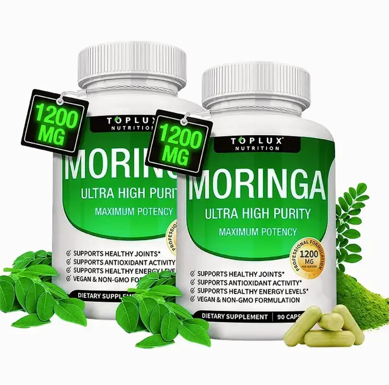 Moringa Dietary supplement Capsules 1200mg - Moringa Capsules - Pure Moringa Powder for Immune, Gut health Support the immune system 90 Capsules Natural Green Superfood, Vegan health food