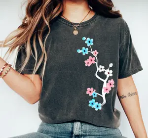 Dark Sakura Trans Shirt, Trans Pride Tee, Subtle Trans Pride, Trans Gift, Trans Flag Colors, Cute Trans Tshirt, Trans Tee