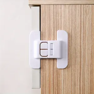 10pcs Refrigerator Door No Drilling Required, Easy To Install, Automatic Lock Safety Lock, Ensure Drawers and Storage Boxes Are Securely Closed, Safety Anti-Opening Device