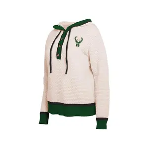 Women's Wear By Erin Andrews Back Script Milwaukee Bucks Hooded Sweater