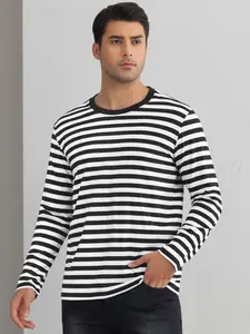 INSPIRE CHIC Striped T Shirts for Men's Stripes T-Shirt Long Sleeve Casual Tee Top