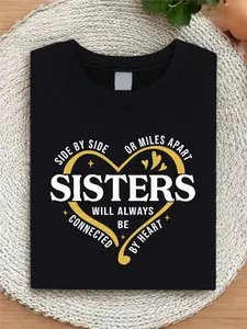 Side By Side Or Miles Apart Sisters T-Shirt, Sister Trip Shirt, Sister Vacation Matching Outfit, Weekend Trip Shirts For Sisters, Matching Sisters Shirt.