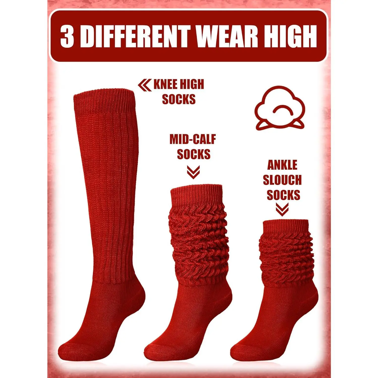 Slouch Slouchy Socks Pack Knee High Scrunch 80s 90s Stacked Boot Socks Slouch Slouchy Socks Pack Knee High Scrunch 80s 90s Stacked Boot Socks