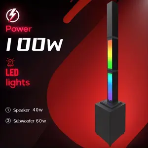 Bluetooth Soundbar With RGB Subwoofer,Heavy Bas  2.1Suround Sound System, Vertical TV speaker, Home Theater Stereo, Bluetooth 5.0, RCA/AUX(/USB/HD(ARC)/Optical Connection