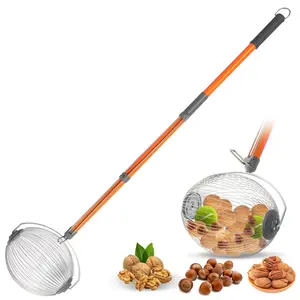 Nut Gatherer ller – Lightweight Stainless Steel Walnut, Pecan, Acorn, Sweet Gum Ball and Golf Ball Picker Upper Tool for All Ages