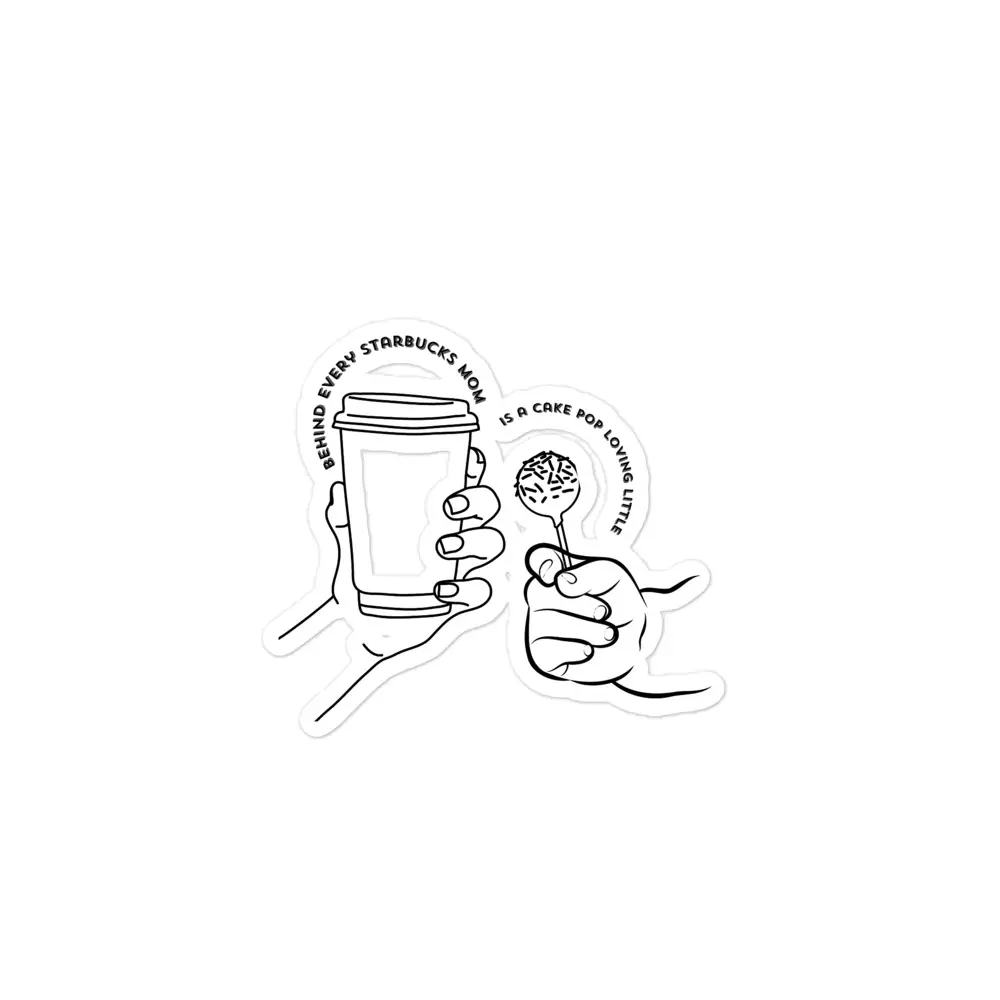 Starbucks and cake pops sticker black