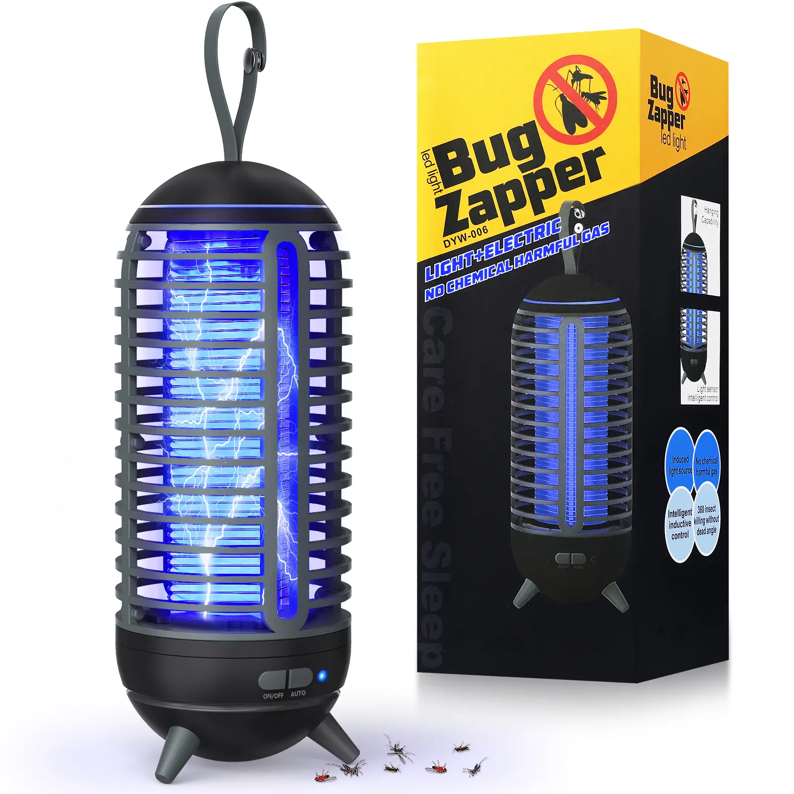 Bug Zapper 2500mAh Portable Battery - Cordless Design 10-Hour Operation User-Friendly Design for Outdoor and Indoor Use Effective Mosquito Control