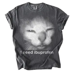 I need Ibuprofen Funny Vintage Graphic Cat T-shirt, Comfort Colors Shirt, Silly Kitten Tshirt, Meme Shirts, Ironic Tees, Gift for Her Him Womenswear Top
