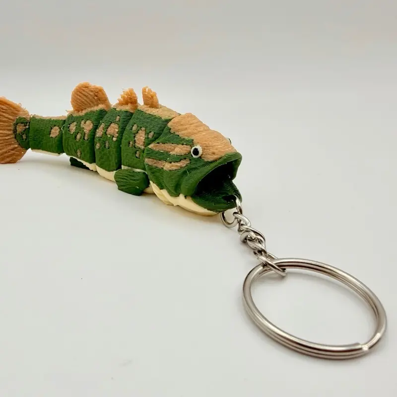Large Mouth Bass Keychain, Compact Practical Stylish Keychain with Split Ring, Ideal for Anniversary Gifts