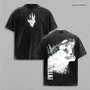 Godzilla Vintage Washed Graphic T-Shirt - Oversized Mens Streetwear Cotton Apparel Gift for King of the Monsters Fans
