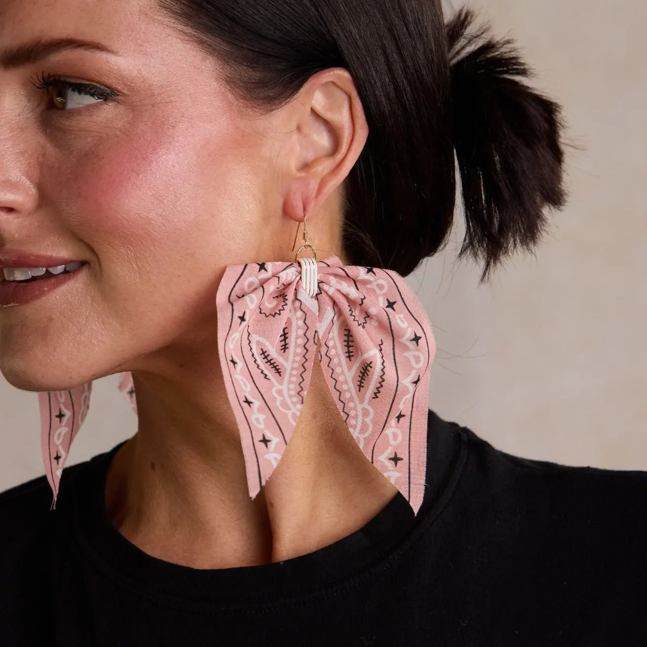 Desert Rose Bandana Statement Earrings
