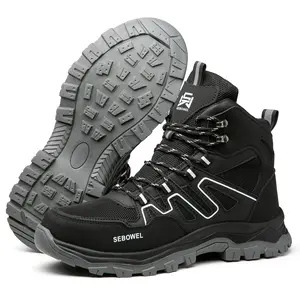 SEBOWEL Men's Tactical Boots Waterproof Hiking Shoes Lightweight Techwear Combat Boots Non-Slip All-Terrain Outdoor High-Top Boots Military Style Footwear