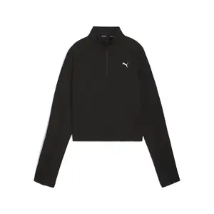 PUMA Womens Run Cloudspun Mock Neck Long Sleeve Quarter Zip  Casual Tops Casual - Black