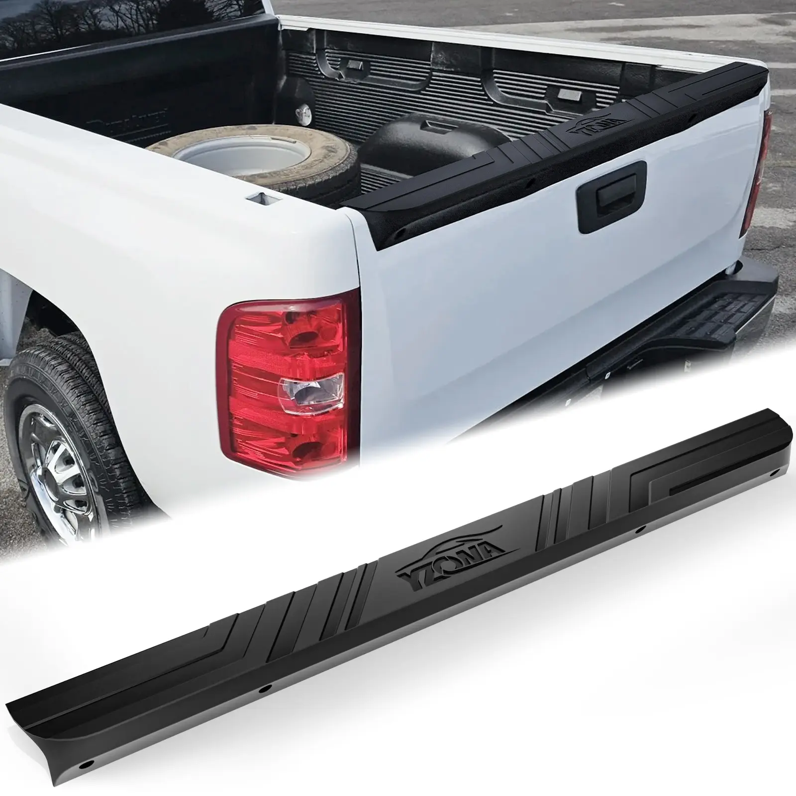【EYOUHZ】Durable Direct Bolt-On Truck Tailgate Protector - Cargo Damage Guard, Smooth Edge Finish, Tight Fit Lines, Enhances Truck's Style, Compatible with 2007-2013 Chevy Silverado 1500, 2007-2014 Chevy 2500HD 3500HD & GMC Sierra (Not Fit Classic), Sleek