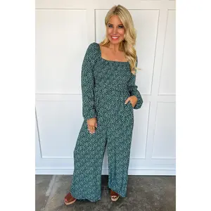 Petal & Pine Green Printed Jumpsuit