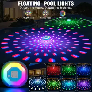 Floating Pool Lights,Upgraded Pool Lights That Float,6000mAh Rechargeable Color Changing Pool Lights,IP68 Waterproof LED Lighting for Inground Above Ground Swimming Pools,Hot Tub,Party 2PC