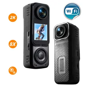 Vlogging Cameras Action Body Cam 8x zoom Wide Angle Camera Digital Vlogging Camera with Audio & Video Recording Wearable Cameras Portable Personal Camcorder for Work Travel Pet Walk Selfie Video Camera