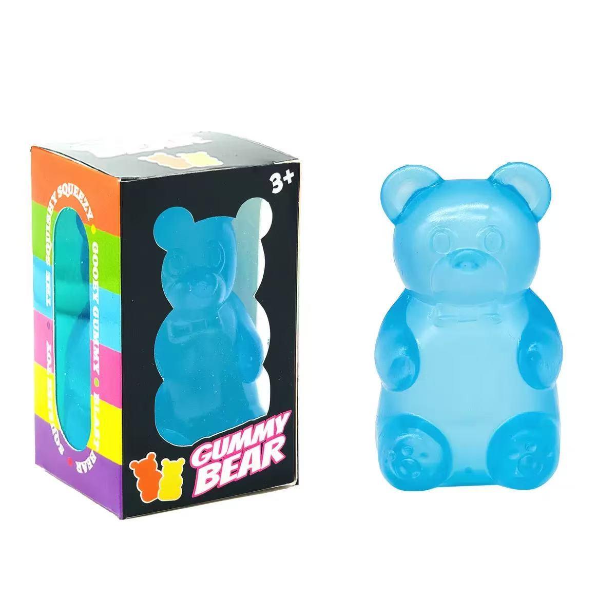 1/4 Counts Gummy Bear Sensory Fidget Toys with Jelly-Like Filling, Squeeze Stress Relief Toys, Birthday Gifts, Gift Bag Stuffers