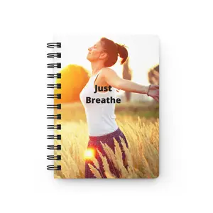 Just Breathe Field Inspirational Spiral Bound Journal