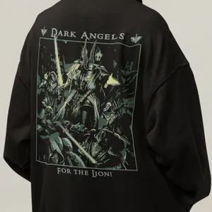 Dark Angels Warhammer 40K Hoodie, Unisex Cotton Hooded Top, Space Marine Fan Clothing, The Lion Graphic Design