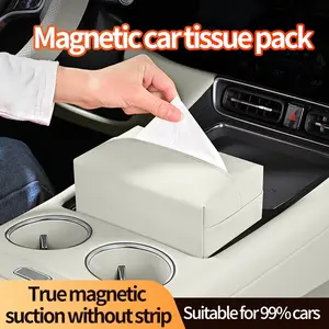 Car Magnetic Paper Holder, Hidden Armrest Tissue Box, Simple Portable Tissue Storage, High-End Car Interior Accessory, Car Console Organizer, Car Organizers