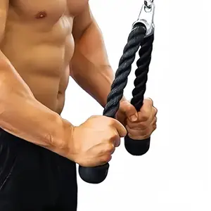 27" Tricep Rope Cable Attachment - Professional Pull Down Rope for Push Downs, Facepulls & Crunches