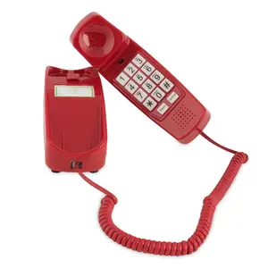 iSoHo Phones - Rediscover Timeless Connectivity: Big Button Corded Phone - Elegance Meets Simplicity for Your Home Office and Senior Loved Ones Crimson Red