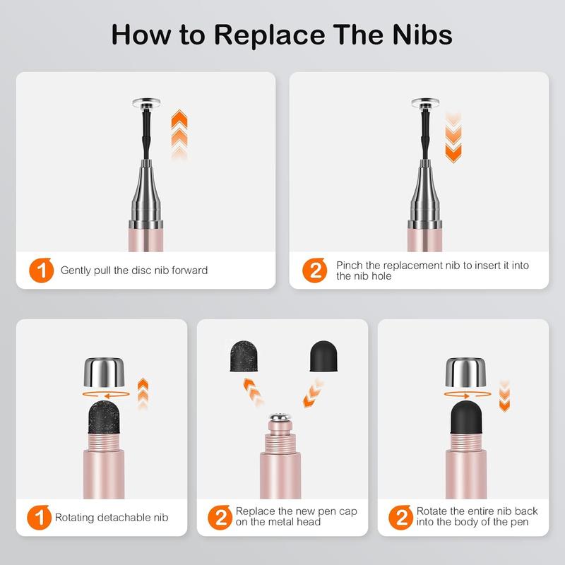 3-Pack Tablets Stylus Pen for  Touchscreen with Precision Disc Tip, 2-in-1 Universal Stylus Compatible with Android, iOS, and Phone-  for Writing, Drawing, and Note-Taking