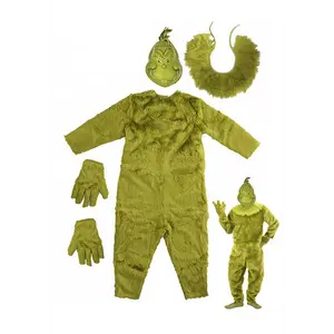 Plus Size The Grinch Deluxe Jumpsuit with Latex Mask