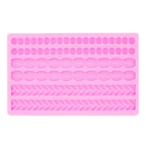 2PCS Silicone Lace Edge Mold Set, Pearl Texture Moulds for Cake Decorating, Chocolate Crafting Tools, Baking & Microwave Safe