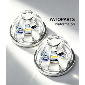 YATOPARTS 2-Pack LED Watermelon Side Marker Lights - Flash Glass Lens, Constant & Strobe Modes, IP67 Waterproof Automotive Car Lights frame triple row