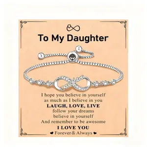 Infinity Love Heart Bracelets for Women Girls Birthday Christmas Valentine's Day Jewelry Gifts for Mom Daughter with Inspirational Message Card