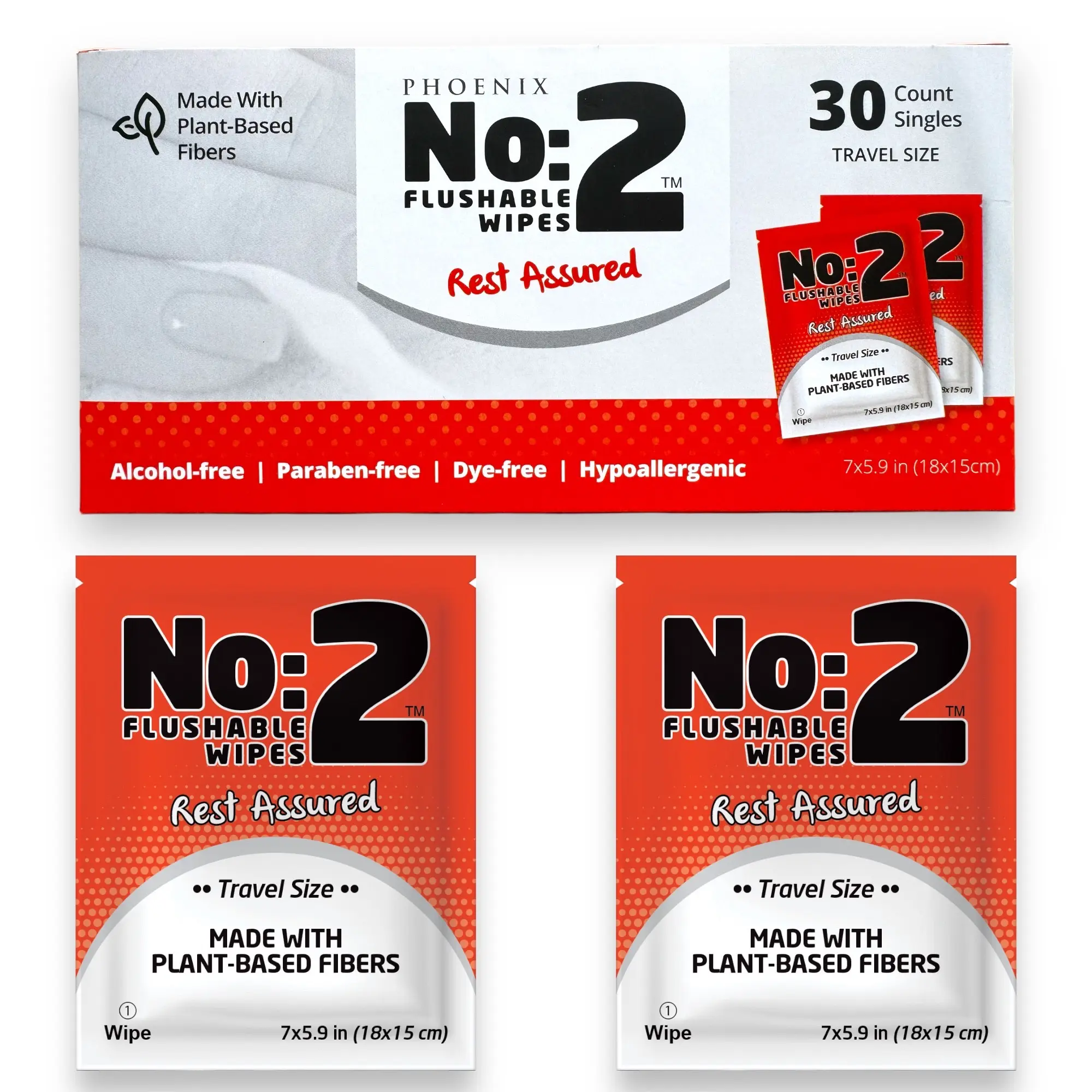 Flushable Wipes - Certified Flushable Wipes - Travel Friendly, Individually Wrapped, Plant Based Fibers, Biodegradable Unscented Wet Wipes, Infused with Soothing Aloe and Cucumber - 30 Count