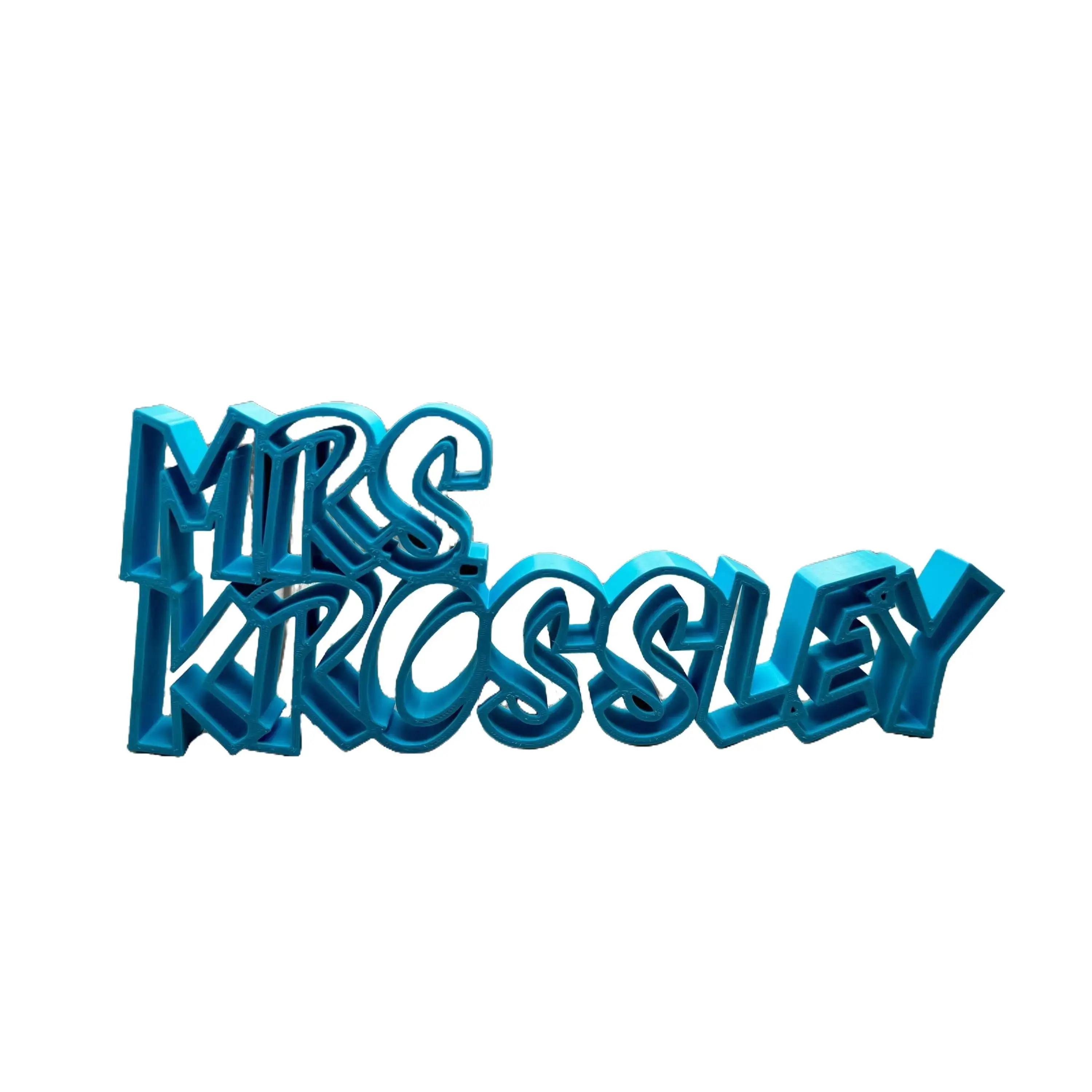 Personalized Teacher Name Plate - Custom Designed Exclusive Font 8-11 Inch Length 4-5 Inch Height Sturdy for Flat Surfaces Made to Order