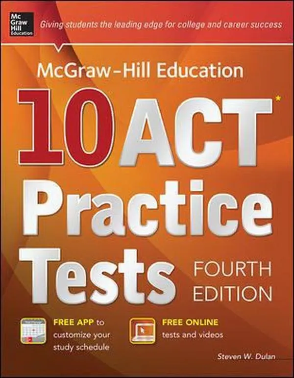 USED Book - McGraw-Hill Education 10 ACT Practice Tests, Fourth Edition by Steven W. Dulan (Paperback) - english