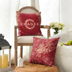 C-CHAGEE brand Cushion Cover Summer Linen Pillow Case Breathable Eco-Friendly Natural Fabric Cushion Cover, Double-Sided Print Decorative Pillow Cover with Invisible Zipper, Durable Sofa Couch Pillowcase for Living Room Home Decor