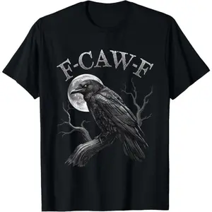 Black Crow, F-Caw-F Funny Black Bird moon Gothic Adult Humor T-Shirt