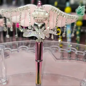 Pink Goddess Beaded Pen comes with refill